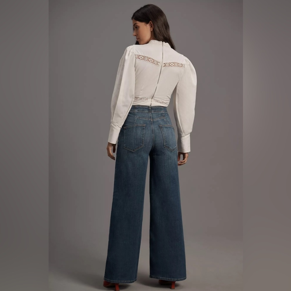 Pilcro Corset Seamed High-rise Wide Leg Jeans - Picture 4 of 5